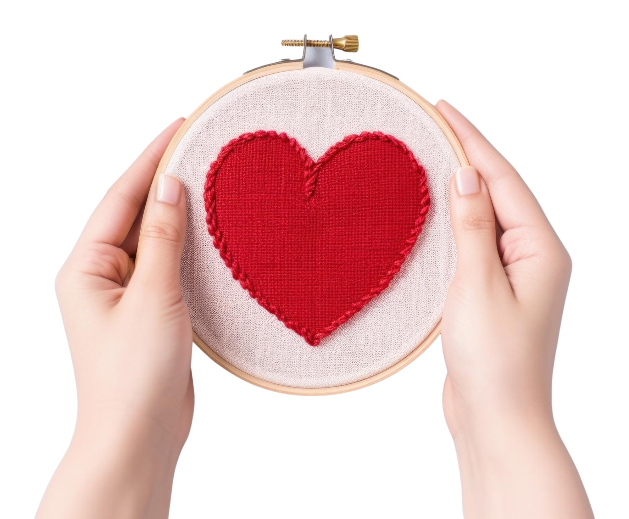 Hand holding embroidered patch